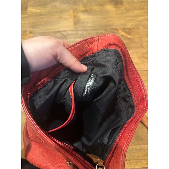 Fossil Jolie Leather Shoulder Bag Orange/Red Medium Size Purse Classic - Picture 8 of 15